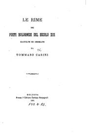 Cover of: Le rime dei poeti bolognesi del secolo XIII