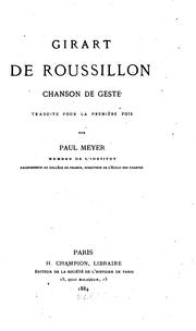 Cover of: Girart de Roussillon by publiée par W. Mary Hackett.