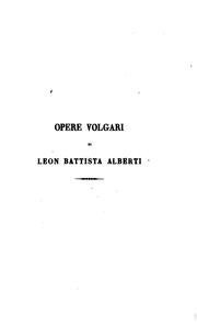 Cover of: Opere volgari by Leon Battista Alberti