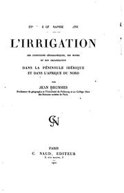 L' irrigation by Jean Brunhes