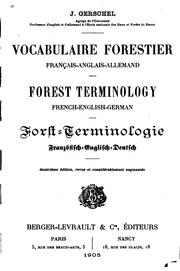 Cover of: Vocabulaire forestier français-anglais-allemand. =: Forest terminology French-English-German. = : Forstterminologie französisch-englisch-deutsch.