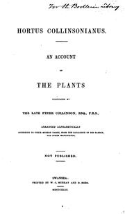 Cover of: Hortus Collinsonianus by L. W. Dillwyn