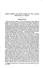 Forest growth and sheep grazing in the Cascade mountains of Oregon by Frederick V. Coville