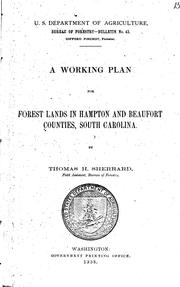 A working plan for forest lands in Hampton and Beaufort counties, South Carolina by Thomas Herrick Sherrard