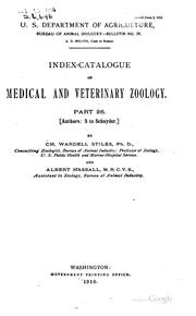 Index-catalogue of medical and veterinary zoology by Charles Wardell Stiles