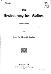 Cover of: Die Besteuerung des Waldes.