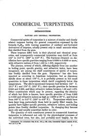 Cover of: Commercial turpentines: their quality and methods for their examination.