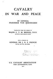 Cover of: Cavalry in war and peace by Friedrich von Bernhardi