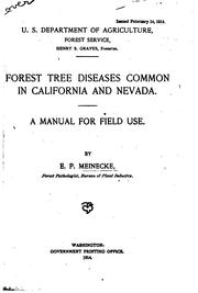 Cover of: Forest tree diseases common in California and Nevada.: A manual for field use.