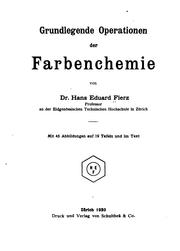 Cover of: Grundlegende operationen der farbenchemie
