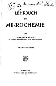 Cover of: Lehrbuch der mikrochemie