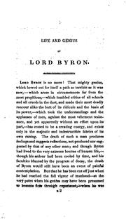 Cover of: Life and genius of Lord Byron by Gordon, Cosmo Sir