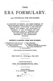 The Era Formulary. 5000 Formulas for Druggists by No name