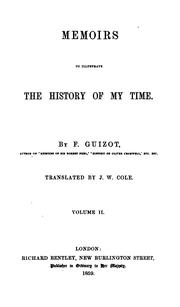 Cover of: Memoirs to illustrate the history of my time