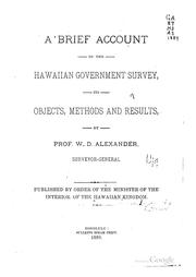 Cover of: A brief account of the Hawaiian government survey
