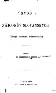 Cover of: Svod zákonu̇v slovanských 