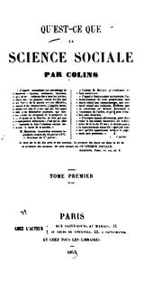 Qu'est-ce que la science sociale? by Jean Guillaume Colins