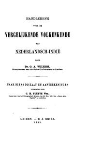 Cover of: Handleiding voor de vergelijkende volkenkunde van Nederlandsch-Indië door Dr. G.A. Wilken 