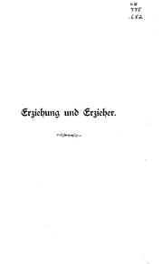 Cover of: Erziehung und Erzieher