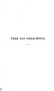 Cover of: Über das Gedächtnis by Hermann Ebbinghaus