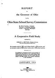 Cover of: Report to the governor of Ohio by the Ohio state school survey commission. | Ohio. State school survey commission.