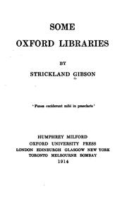 Cover of: Some Oxford libraries