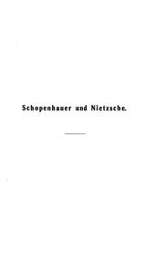 Cover of: Schopenhauer und Nietzsche by Georg Simmel