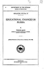 Cover of: Educational changes in Russia