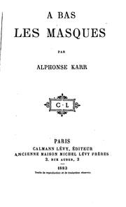 Cover of: À bas les masques