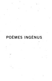 Cover of: Poèmes ingénus; précédés d'un discours sur les Frances litteraires de l'étranger par Georges Barral