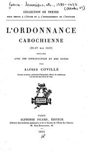 Cover of: L'o rdonnance cabochienne (26-27 mai 1413)