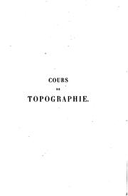 Cover of: Cours de topographie