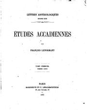 Cover of: Lettres assyriologiques, seconde série: Études accadiennes