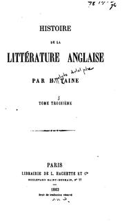 Cover of: Histoire de la littérature anglaise by Hippolyte Taine