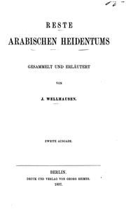 Cover of: Reste arabischen heidentums