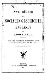 Cover of: Zwei Bücher zur socialen Geschichte Englands by Adolf Held