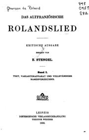 Cover of: Das altfranzösische Rolandslied by 