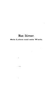 Cover of: Max Stirner: Sein leben und sein werk.