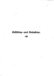 Cover of: Gefühltes und gedachtes (1838-1888)