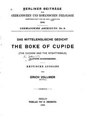 Cover of: Das mittelenglische Gedicht The Boke of Cupide by Clanvowe, Thomas Sir