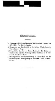 Cover of: Verfassungs- und wirtschaftsgeschichte des Herzogtums Pommern von 1478 bis 1625