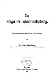 Cover of: Zur Frage der Lohnermittelung: Eine methodologisch-kritische Untersuchung