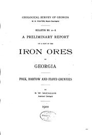 Cover of: A preliminary report on a part of the iron ores of Georgia