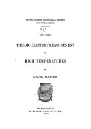 Cover of: On the thermo-electric measurement of high temperature
