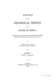 Cover of: Report on the Geological survey of the state of Iowa