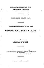 Cover of: Revised nomenclature of the Ohio geological formations