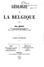 Cover of: Géologie de la Belgique by Michel Félix Mourlon