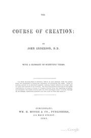 Cover of: The course of creation by Anderson, John