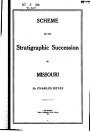 Cover of: Scheme of the stratigraphic succession in Missouri