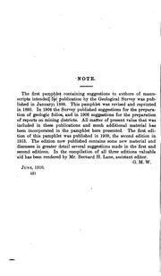 Cover of: Suggestions to authors of papers submitted for publication by the United States Geological Survey with directions to typewriter operators